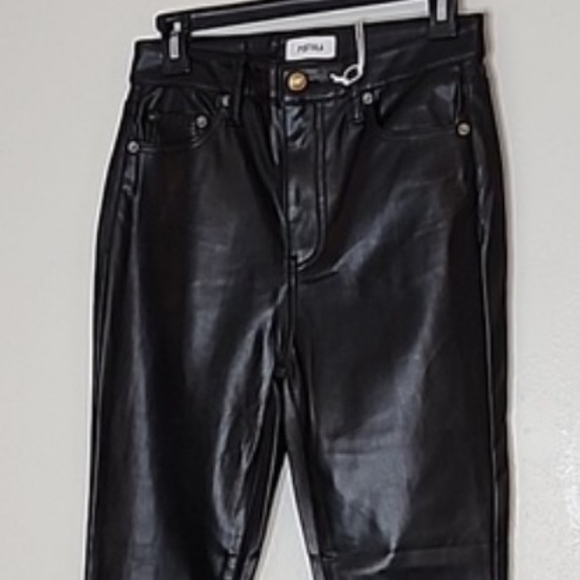 NEW Pistola ALine Vegan Leather Skinny Ankle Jeans Pants Black Revolve Holiday - Picture 12 of 16